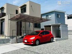 物置につながるようにスロープ状にコンクリートを打設[施工後]