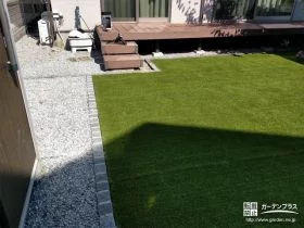 見切りを入れて芝生の周りを使いやすく[施工後]