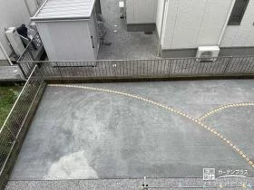 曲線目地を使ったコンクリートテラス[施工後]