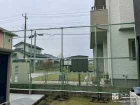 お庭で思い切り練習ができる防球ネット[施工後]