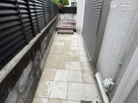 雑草や水たまりを防ぐインターロッキングテラス[施工後]