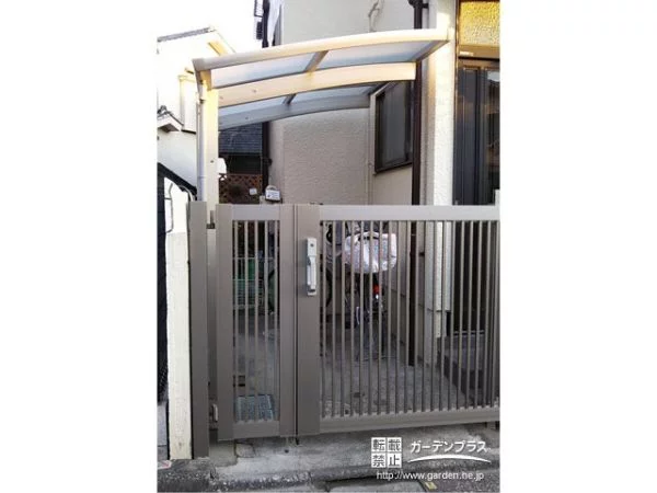 間口を最大限活用できるスライド門扉とサイクルポートの設置工事