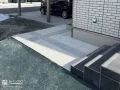 透水性コンクリート平板を使ったアプローチ