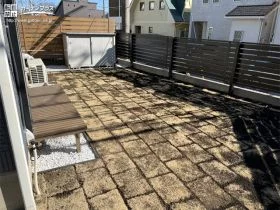 目隠しフェンスと天然芝の主庭[施工後]