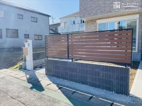 道路沿いのお庭を守る目隠しフェンス[施工後]