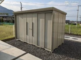 大容量で高さのあるものも収納できる物置[施工後]