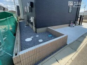 既存ブロックに高さを合わせた土留め[施工後]