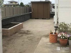 人工芝用の下地として整地したお庭[施工後]