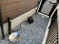 門扉で守られた犬走り