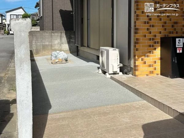 No.20388 透水性コンクリートを使った細い犬走りやお庭の舗装工事