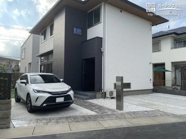 No.20784 モダンなお住まいを引き立てるシンプルで管理しやすい新築外構