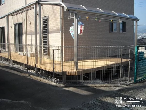 境界フェンス・テラス屋根設置工事他