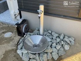 円柱型の立水栓[施工後]