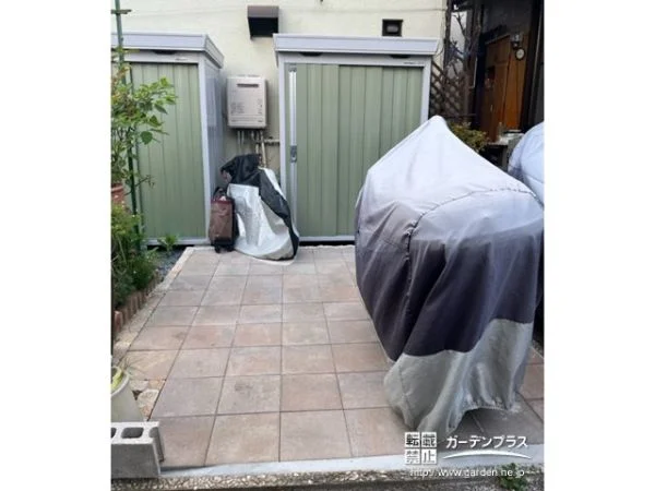 No.22115 バイクからお住まいまでの動線が快適なお庭リフォーム工事