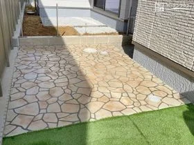 パターンや色を選べるグランドコンクリートテラス[施工後]