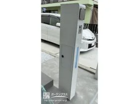 ノイズレスで丸みデザインが可愛らしい機能門柱[施工後]