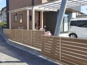 内側の生活感を感じさせない目隠しフェンス[施工後]