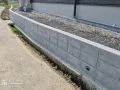 安全面に配慮し型枠ブロックを使用した土留め工事