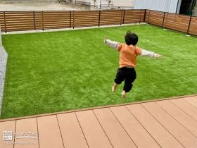 お子様がのびのび遊んでいただけるお庭付きの外構リフォーム工事