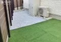 2種類の舗装材で仕上げたお庭