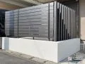 2種類のスリットフェンスを組み合わせたお庭の目隠し