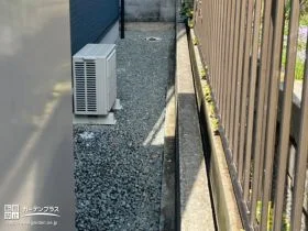 防犯対策にもなる砂利敷きをした犬走り[施工後]