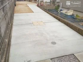 足元の泥はねが気にならず快適に行き来できるアプローチ舗装工事