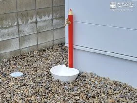いろえんぴつデザインが可愛らしい立水栓[施工後]