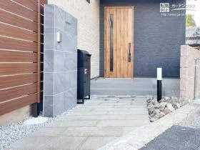 重厚感のあるモダンな門周り[施工後]