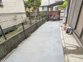 土間コンクリートで雑草対策万全の歩きやすいお庭[施工後]