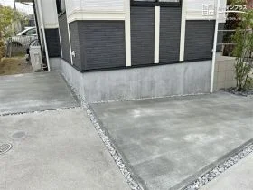 既存デザインに合わせてコンクリート舗装した駐車スペースの拡張工事