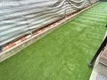 力一杯野球の練習に励める人工芝を敷設したお庭リフォーム工事