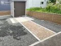 物置までの動線となる華やかでおしゃれな園路のリフォーム工事