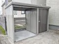 自転車も置けるオープンスペース付きの物置