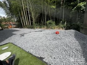 防犯対策も兼ねた裏庭の砂利舗装[施工後]
