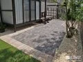 2種類の組み合わせがおしゃれなインターロッキングテラス