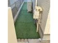 犬走りは一部人工芝を敷いて仕上げました