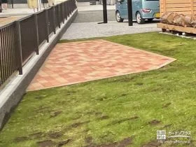 BBQ用コンロを安心して置けるインターロッキングテラス[施工後]
