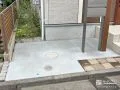 土間コンクリートで舗装した植栽スペース