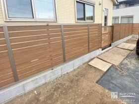 セキュリティ性を高めるセミクローズ外構へ[施工後]