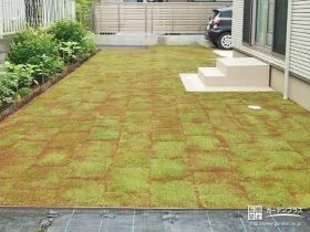 密度の高い新緑の緑が楽しめる天然芝「TM9」張り工事