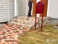 玄関ポーチにタイルを貼って可愛らしく仕上げました