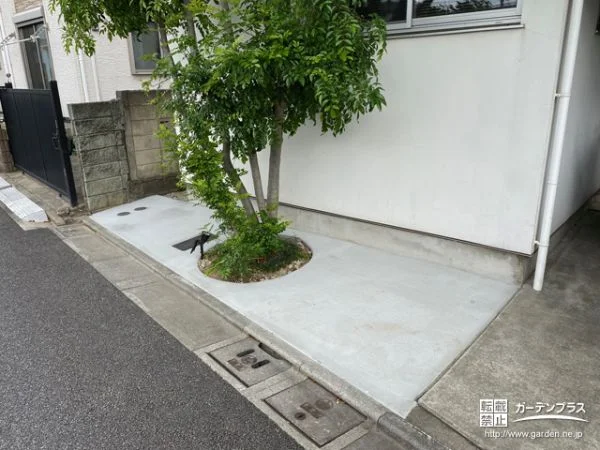 自動車を横付けでき見た目も美しい予備駐車スペース工事