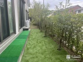 人工芝敷設でローメンテナンスで快適なお庭リフォーム工事