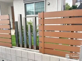 縦・横2種類のフェンスが変化のあるデザインに[施工後]