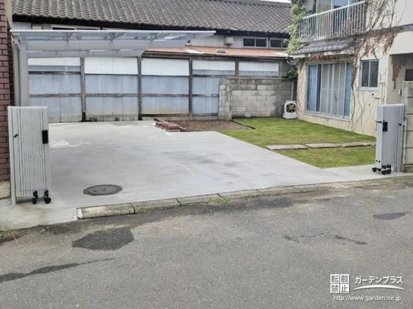 お庭を駐車スペースとして活用するリフォーム工事