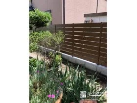 木目調が美しい目隠しフェンス[施工後]
