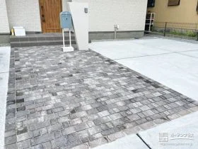 ヨーロピアンな石畳風のアプローチ[施工後]