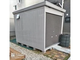 防犯対策に配慮したバイクガレージの設置工事