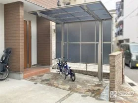 生活感を感じさせない工夫を施した駐輪スペース工事